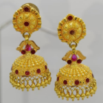 TRADITIONAL 22k GOLD JHUMKAS WITH CHANDELIER