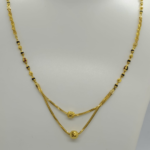 BLACK BEADS GOLD CHAIN