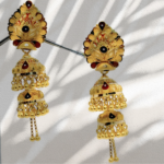 TRADITIONAL GOLD JHUMKAS DOUBLE CHANDELIER