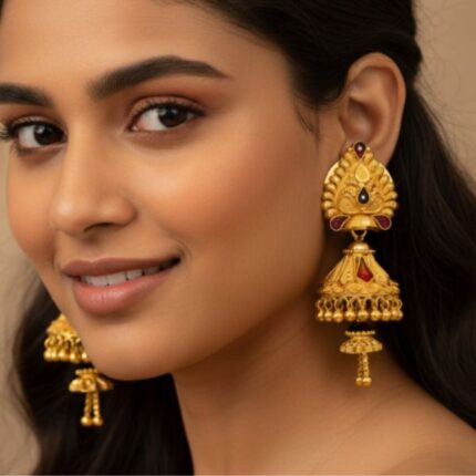 GOLD FLORAL JHUMKAS