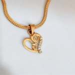 LOVE WRITTED IN HEART DESIGN GOLD PENDANT
